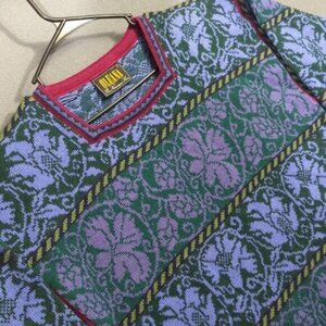 Oleana Sweater Women's S Multicolor Wool Fair Isle Boxy Made In Norway